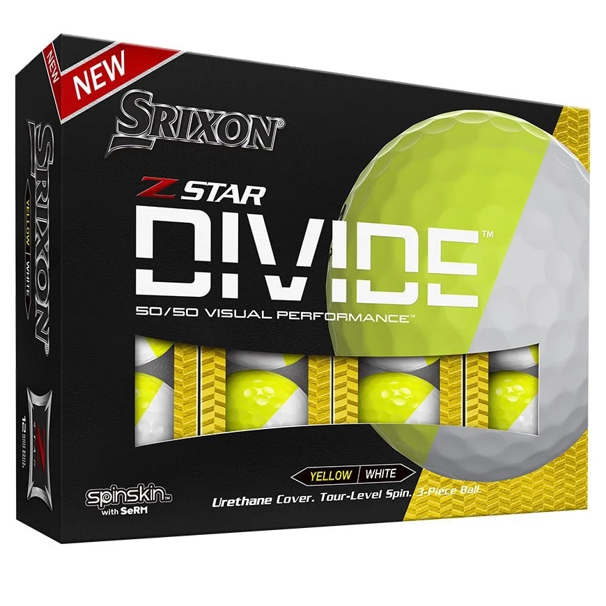 Srixon Z-Star Tour Divide Golf Balls | Yellow/White 7 Srixon Z-Star Tour Divide Golf Balls | Yellow/White - Image 5