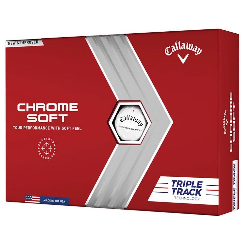 Callaway Chrome Soft Triple Track Golf Balls | White 3 Callaway Chrome Soft Triple Track Golf Balls | White