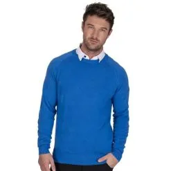 Island Green Mens Supersoft Crew Neck Jumper -Golf Callaway Sales sscrewmarineblue