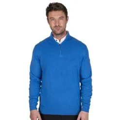 Island Green Mens Supersoft 1/4 Zip Jumper -Golf Callaway Sales sszipmarineblue