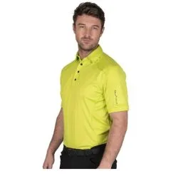 Greg Nicholson Golf Island Green Top Stitch Polo Shirt -Golf Callaway Sales topstitchlime