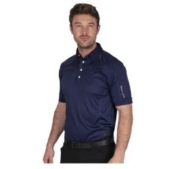 Greg Nicholson Golf Island Green Top Stitch Polo Shirt -Golf Callaway Sales topstitchnavy